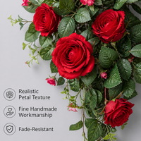 Guirlande florale artificielle en roses et lierre pour décoration murale de mariage, fenêtre, porte, arche, fond de fête