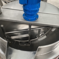 Marmite de cuisson industrielle à haute température en acier inoxydable 304 avec agitateur, grande capacité 100L-1000L, à gaz pour la transformation alimentaire