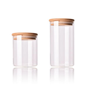 Bocaux et Bouteilles de Rangement d'Usine Conteneur Alimentaire en Verre Borosilicate Transparent Avec Couvercle Hermétique en Bambou - Product Image 5