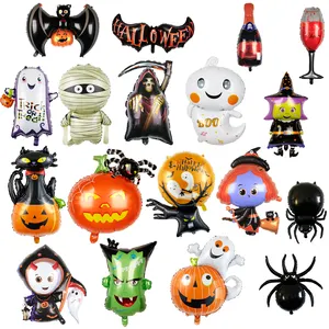 Balão de folha para decoração de festas de Halloween, decoração de festival, balões fantasma de abóbora e morcego, globos de hélio, balão feliz para Halloween