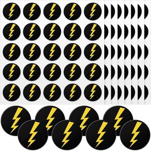 Round Lightning <b>Vinyl</b> Helmet Decals Black Yellow Waterproof Sports Stickers for Baseball Lacrosse Helmets <b>Wall</b> Decor - Product Image 1