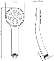 Pommeau de douche à main en plastique ABS chromé avec vanne d'arrêt Bidet Kit de bidet de douche support monté accessoire sanitaire