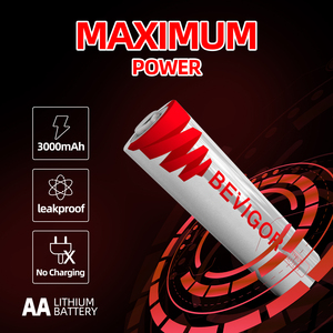 Batterie LiFePO4 haute performance BEVIGOR en gros, cylindrique AA, lithium-<span class=keywords><strong>ion</strong></span> métallique, 3000 mAh, 1,5 V, tension constante - Product Image 4