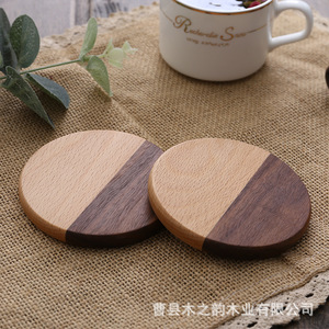 Posavasos redondos de madera maciza resistentes al calor para tazas de té, platillos de café y uso en el té de la tarde - Product Image 1