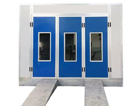 Cabine de peinture automobile électrique portable avec éclairage LED |   Système d'alimentation 14 kW facile à expédier et à assembler pour les services de réparation automobile mondiaux