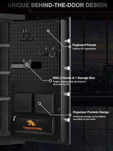 Caja Fuerte Ignífuga para el Hogar TIGERKING de 8.78 Pies Cúbicos, Acero Resistente de 178 lb, Protección Contra Incendios de 40 Minutos y Contra Agua de 72 Horas, Alarma con Teclado Digital - Product Image 3