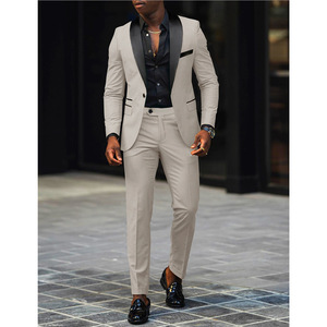 <span class=keywords><strong>Costume</strong></span> de mariage <span class=keywords><strong>2</strong></span> pièces uni à simple boutonnage coupe ajustée pour <span class=keywords><strong>homme</strong></span> - Product Image 6