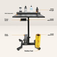 Console de travail multifonctionnelle en acier inoxydable pour tatouage, table de rangement pour encres et pigments, maquillage permanent, services de sourcils, utilisation facile