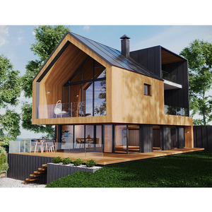 Su misura squisito Design europeo <span class=keywords><strong>casa</strong></span> di montagna 2 piani struttura in acciaio prefabbricata Villa cabina 2 camere da letto modulare in acciaio - Product Image 1