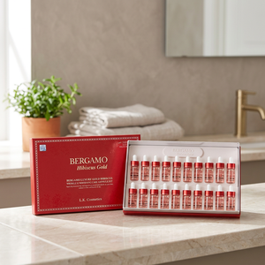 BERGAMO HIBISCUS 24K Gold Juego de ampollas coreanas de alta calidad para el cuidado de la piel (20 piezas) Iluminador facial Antiarrugas Libre de crueldad - Product Image 2