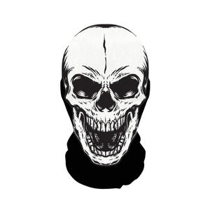 Halloween Totenkopfmaske, Gruselige Skelett-Geistermaske mit Vollgesichtsschutz, Sturmhaube für Halloween-Kostüm, Motorradfahren und Radfahren in Schwarz - Product Image 2