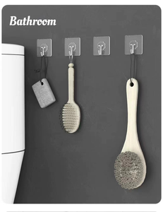 Gancho Adesivo Transparente Shiyong Forte, Sem Marcas, Sem Perfuração, para Pendurar Casacos, Utensílios de Cozinha, Banheiro e Portas - Product Image 4