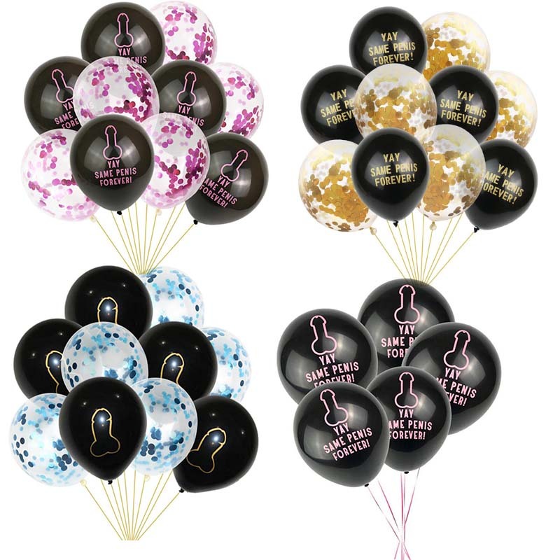 10pcs Bachelorette Hen Party Decoration Team Bride Balloon Hen Night Party Decoration Yay Same Penis Forever Balloons