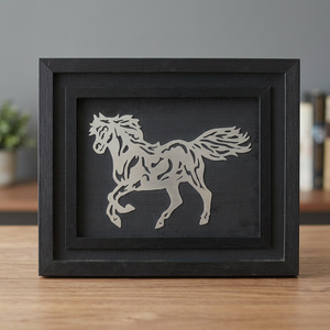 Cadre photo carré en laiton plaqué argent Code Silver pour photos de chevaux - Product Image 2