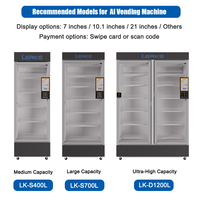 Máquina Expendedora Inteligente Automática Sin Personal de la Marca LERKE, Refrigeración por Compresor para Alimentos Frescos y Snacks, Monitoreo Remoto