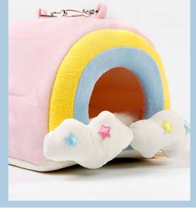 Jaula de lujo de arcoíris para hámster, conejillo de indias, cama, Chinchilla, casa Planeadora de azúcar - Product Image 4