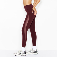 Leggings de sport pour femmes avec logo personnalisé OEM, taille haute, maille latérale, respirants, séchage rapide, extensibles dans 4 directions, pour fitness et yoga