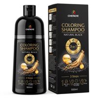 Shampoo colorant capillaire noir 3-en-1 pour couvrir les cheveux gris, coloration capillaire semi-permanente instantanée et nourrissante pour hommes et femmes