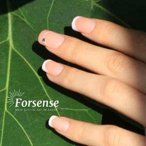 Nouvelle collection faux ongles pointe française carrée presse sur les ongles courts faux ongles esthétiques élégants avec de la colle faux ongle <span class=keywords><strong>prix</strong></span> de gros - Product Image 3