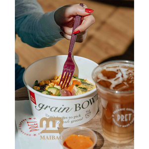 Comida ecológica saludable personalizada, envasado de alimentos reales para llevar, ensaladera de <span class=keywords><strong>grano</strong></span> de potencia vegetal fresco, vaso pequeño de sopa de papel con cuchara para servilletas - Product Image 5