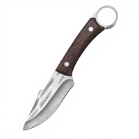 Couteau en métal multifonctionnel manuel mongol pour la découpe de viande, fruits, barbecue, camping, pêche et côtelettes d'agneau