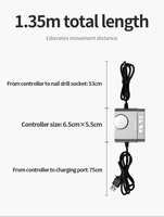 Perceuse à ongles professionnelle OEM, affichage numérique, ultra-silencieuse, 40000 tr/min, prise USB, anti-choc, outil de polissage portable