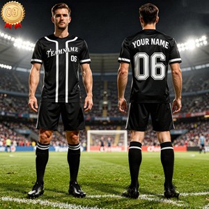 เสื้อฟุตบอลผู้ชาย OEM ผ้าโพลีเอสเตอร์ 100% แขนสั้น แห้งเร็ว ระบายอากาศดี ชุดฝึกซ้อม ชุดกีฬาแบบกำหนดเองได้ F00 - Product Image 4