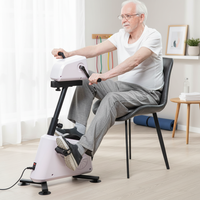 Bicicleta Estática Motorizada de Acero BNcompany, Portátil, para Uso Doméstico, Ajustable, con Capacidad de Carga de 200 kg, para Rehabilitación de Personas Mayores