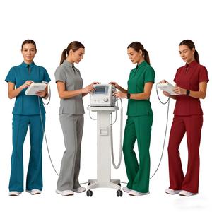 Uniformes de Trabajo con Cuello <span class=keywords><strong>Polo</strong></span> de Color Puro Hechos a Medida, Absorbentes de Sudor y Antibacterianos, Mangas Cortas, Trajes Médicos Tejidos para Lavado a Mano - Product Image 2