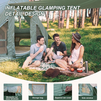 Tente de camping gonflable portable imperméable BOTEEN pour le glamping en plein air, tissu Oxford 420D, quatre saisons, deux chambres, salon