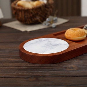 Bandeja de madera de nogal negro estilo japonés, color sólido, para servir café, té y aperitivos, uso individual - Product Image 3