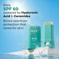Stick solaire SPF60+ à large spectre, protection solaire résistante à l'eau, crème solaire coréenne avec acide hyaluronique et céramide