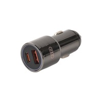 Chargeur EV compact 65W en alliage de zinc, double port USB-A + Type-C avec transmetteur FM pour drone, tablette, téléphone portable