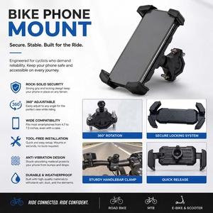 Pemegang Ponsel Sepeda Universal 360 °   Dudukan Ponsel Anti Goyang untuk Sepeda Motor dan Sepeda, Dapat Disesuaikan - Product Image 4