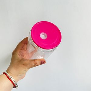 Moisture-Proof Bpa Free Colorful Replacement Pp Lid Acrylic 16Oz Can <b>Plastic</b> Cover for Beer Glass <b>Cup</b> Jar Tumbler - Product Image 4