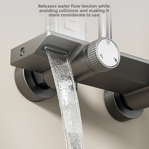 Juego de Ducha Moderno de Lujo en Gris Metálico para Hotel, Grifo Mezclador de Ducha, Sistema Completo para Baño, Efecto Lluvia, Alta Calidad - Product Image 5