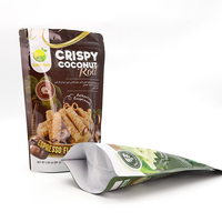 Vente chaude, sachet debout personnalisé imprimé de qualité alimentaire pour les collations, le café, les aliments pour animaux de compagnie, les cosmétiques, plusieurs tailles, sachet refermable jetable