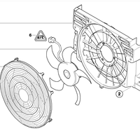 Ventilador de Radiador para Sistema de Refrigeración del Motor, Negro, Alta Calidad, Número OEM 64546921381 para Retrofit/Actualización del Chasis E53