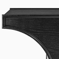 Meja Konsol Mewah Modern 52" dengan Lengkungan Ganda dari Kayu Solid, Warna Hitam Matte untuk Proyek Villa dan Hotel