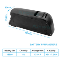 Vente en gros de batterie de rechange pour vélo électrique Downtube Reention Atlas Dolphin 36V 13Ah 15Ah 17,5 Ah 48V 14Ah pack de batterie Li-ion