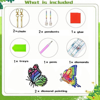 Kit de Peinture Diamant 5D Double Face DIY, Motif Portrait Fleur, Attrape-Soleil et Carillon Éolien pour Adultes, Décoration Intérieure