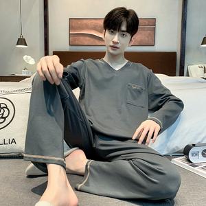 Nuovo arrivo camicia e pantaloni di cotone a <span class=keywords><strong>maniche</strong></span> <span class=keywords><strong>lunghe</strong></span> da <span class=keywords><strong>uomo</strong></span> <span class=keywords><strong>pigiama</strong></span> Set semplice abbigliamento da <span class=keywords><strong>uomo</strong></span> Casual taglie forti - Product Image 6