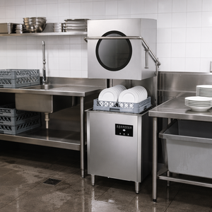 Lavavajillas comercial tipo campana con ciclo de 60 segundos, lavadora eléctrica de utensilios para restaurantes, hoteles y cocinas de catering. - Product Image 5
