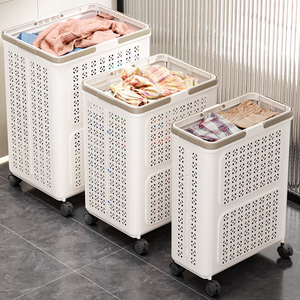 Cesto pieghevole della biancheria con ruote e maniglia pieghevole cestino portaoggetti ventilato per vestiti/<span class=keywords><strong>giocattoli</strong></span>/cibo organizzatore di articoli vari - Product Image 5
