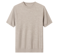 Chemises à col rond pour hommes en laine mérinos, chemise en laine pour hommes, polo d'été