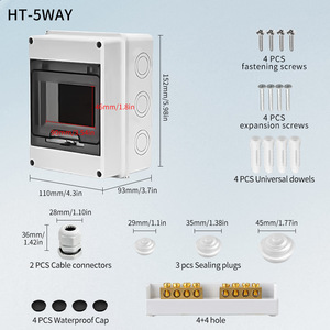 Boîte de distribution extérieure étanche HT 5 voies IP65 en plastique pour disjoncteur basse tension pour borne de recharge - Product Image 1