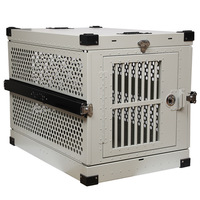 Cage pliable pour animaux de compagnie en alliage d'aluminium de qualité aéronautique, robuste et épaissie, pour les voyages aériens et les concours canins internationaux