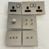 Prise murale universelle européenne française double pôle en nickel mat durable 13A/16A avec USB-C et interrupteur à bascule 86 en acier inoxydable