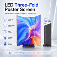 Pantalla LED Plegable de Alta Definición, Portátil, para Interiores y Exteriores, Cartel Publicitario LED Comercial