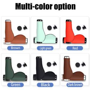 Poignées de vélo <span class=keywords><strong>vintage</strong></span> 22 mm en cuir PU, absorbant les chocs, antidérapantes, pour vélo et trottinette, accessoires de vélo - Product Image 6